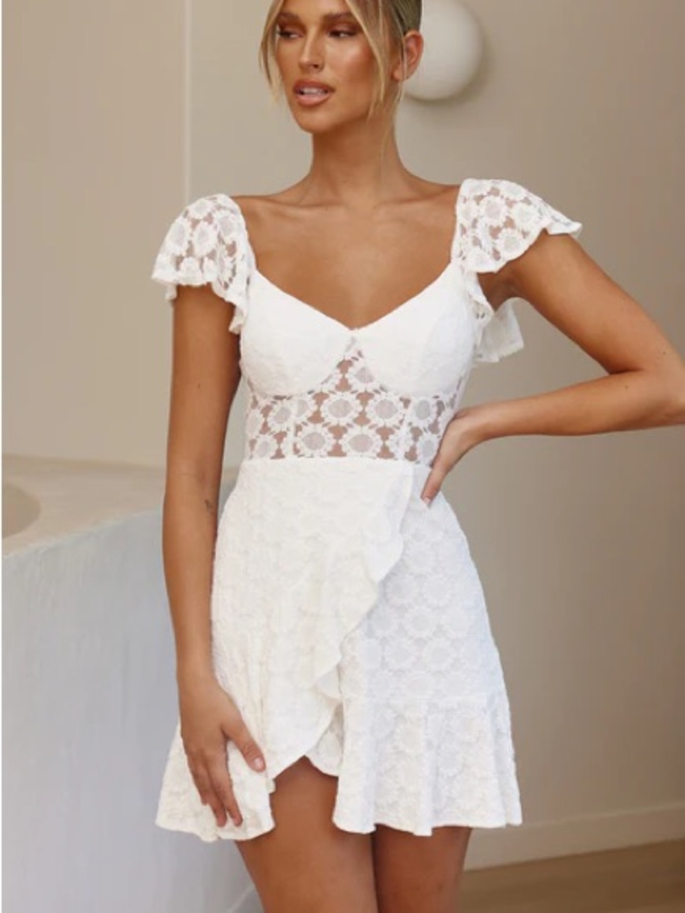 Angel Biba Daisy Bustier Flutter Sleeve Dress